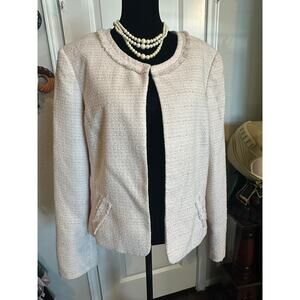 JM Studio by John Meyer Cream Tweed Blazer Jacket - Women's Size 14